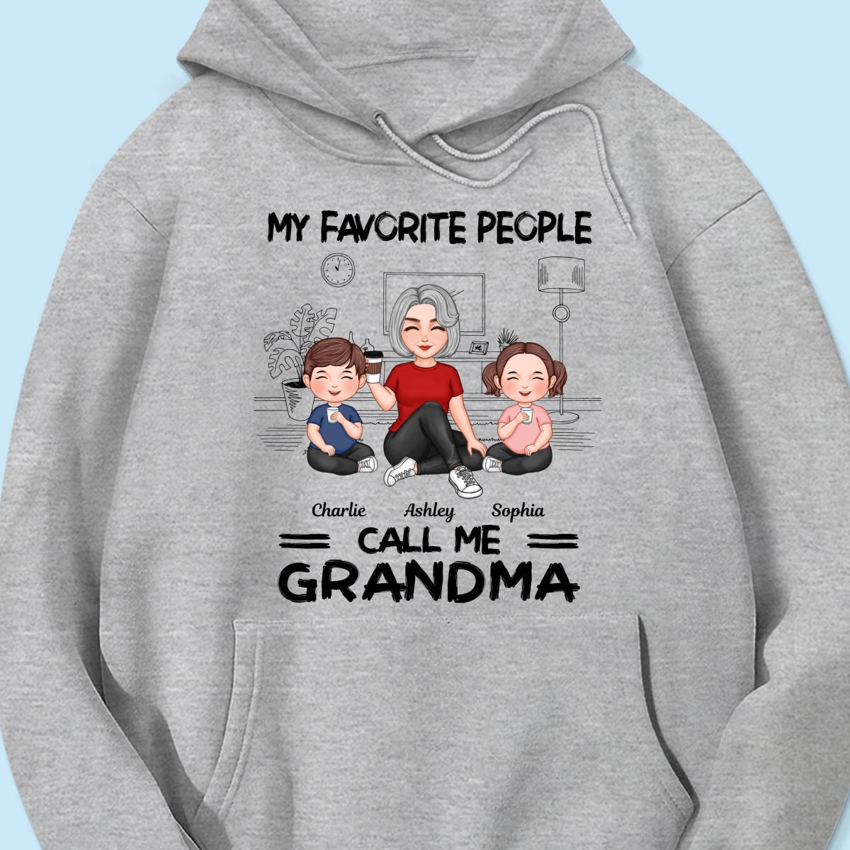 Grandma Grandkids Sitting Favorite People Call Me Grandma Personalized Shirt
