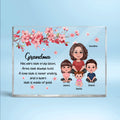 Grandma Grandkids Sitting Crossed Legs Under Flowers Gift For Grandma Personalized Acrylic Rectangle Plaque