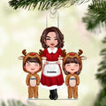 Grandma Grandkids Reindeer Christmas Gift Personalized Acrylic Ornament